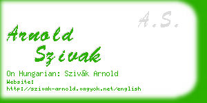 arnold szivak business card
